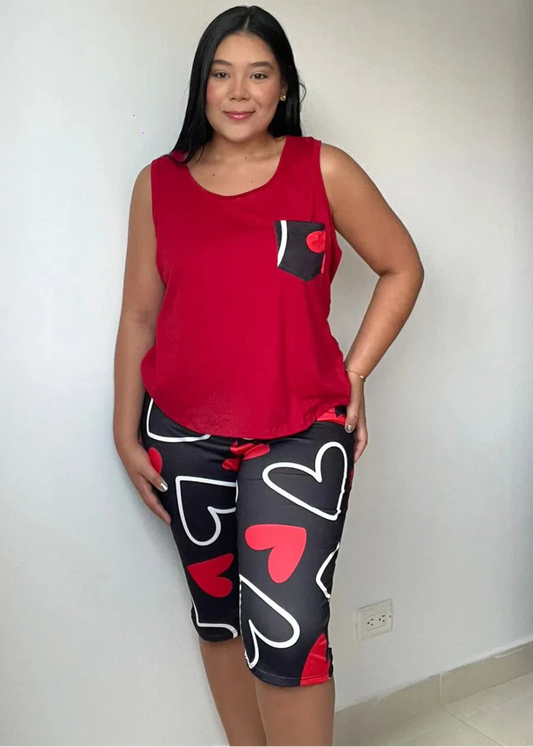 Conjunto Pijamas Plus Roja