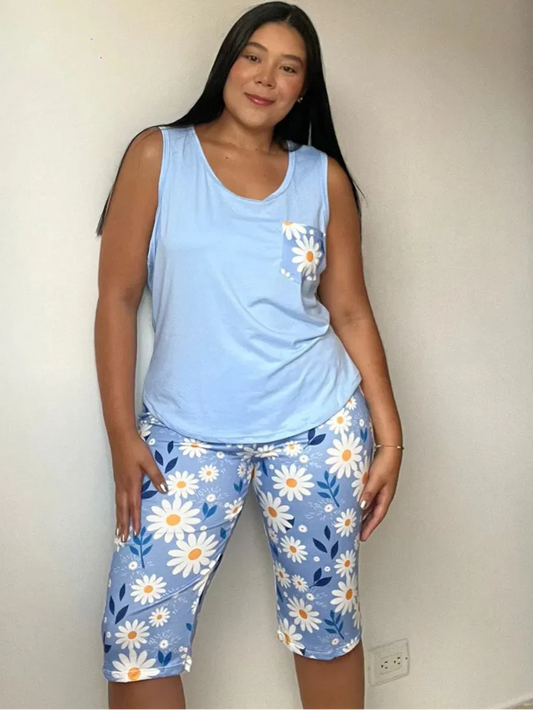 Conjunto Pijamas Plus Celeste