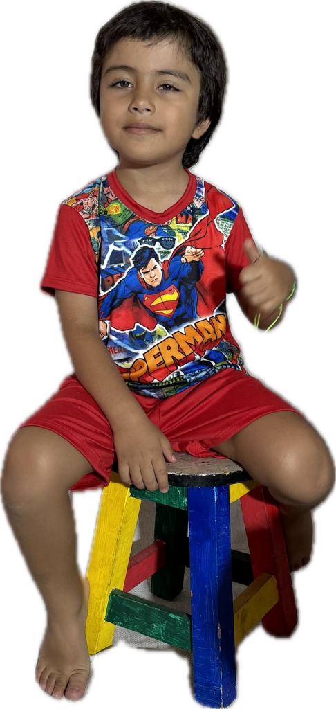 Pijama de Niño Corta Roja Superman