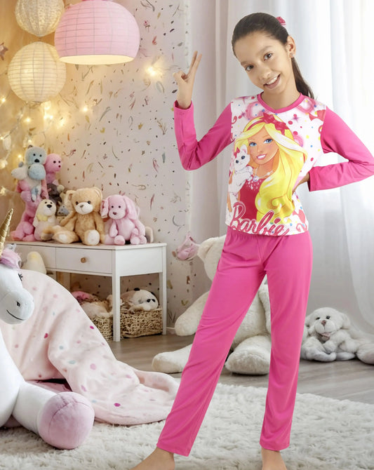 Pijamas Niña en Pantalon Barbie Color Fucsia