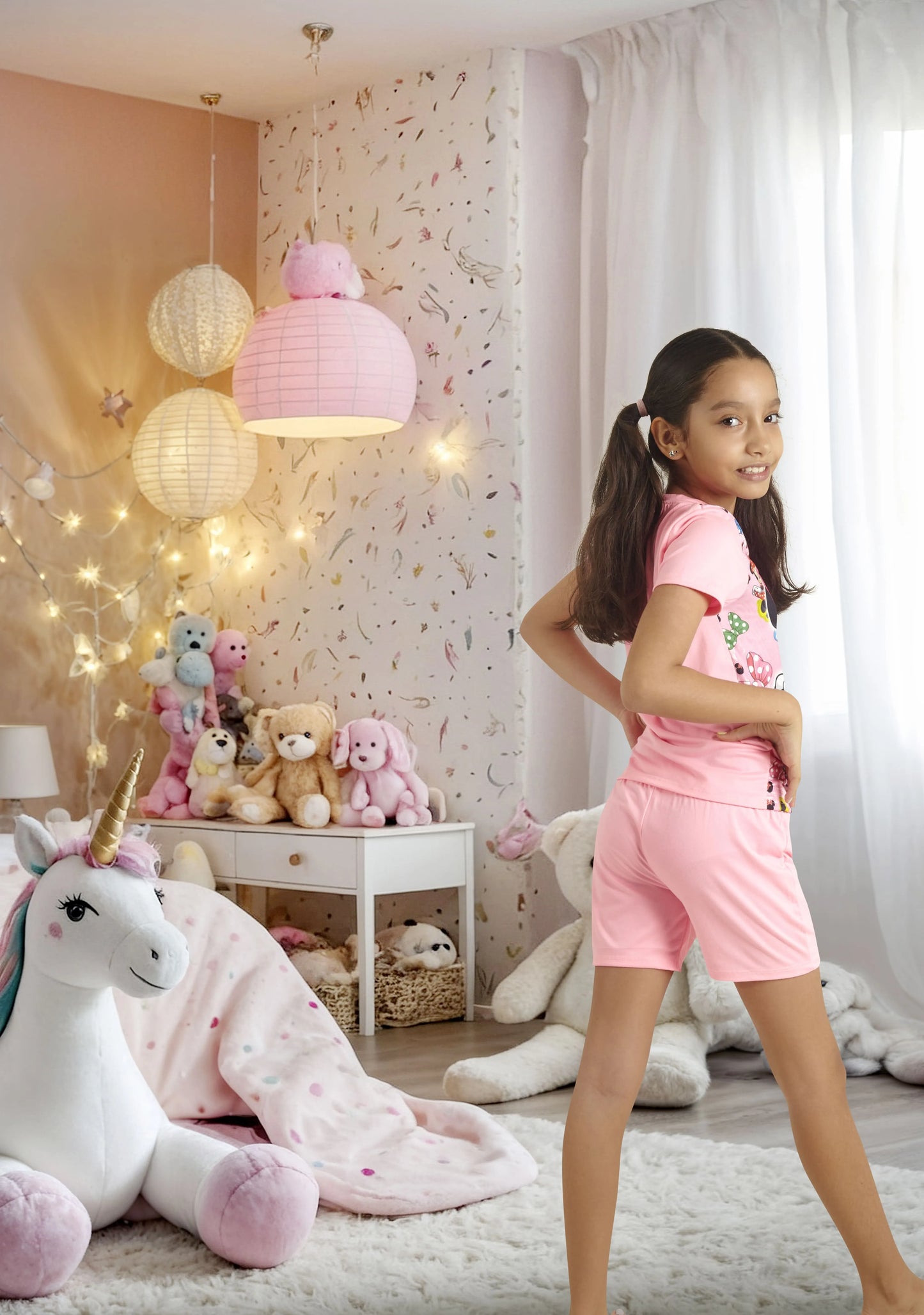 Pijamas Nina en Short Deisy Rosado