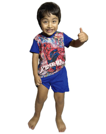 Pijama de Niño en Short Color Azul Rey Spiderman