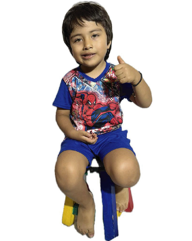 Pijama de Niño en Short Color Azul Rey Spiderman